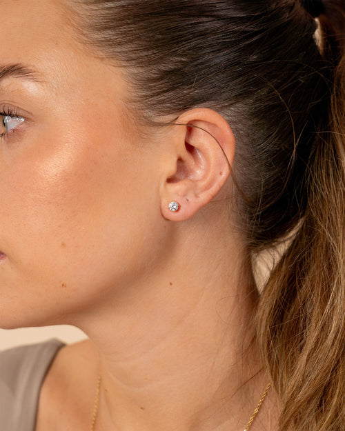 4mm CZ Stud Earrings - view 2