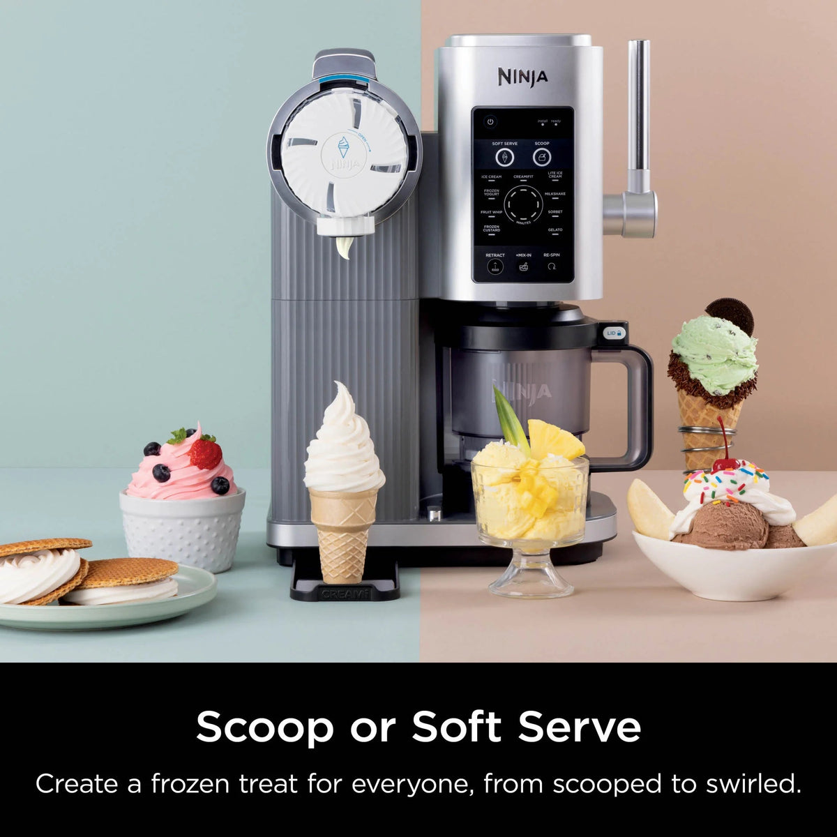 Ninja Swirl By CREAMi Soft Serve And Ice Cream Maker, 13 One-Touch Programs - NC701