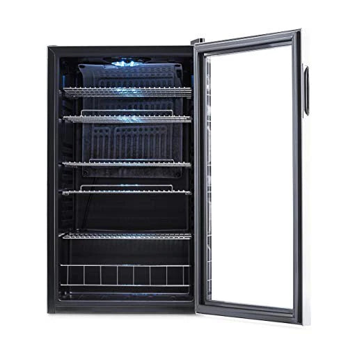 NewAir Beverage Refrigerator Cooler, 126 Cans, Stainless Steel, Right-Hinge Glass Door - AB-1200