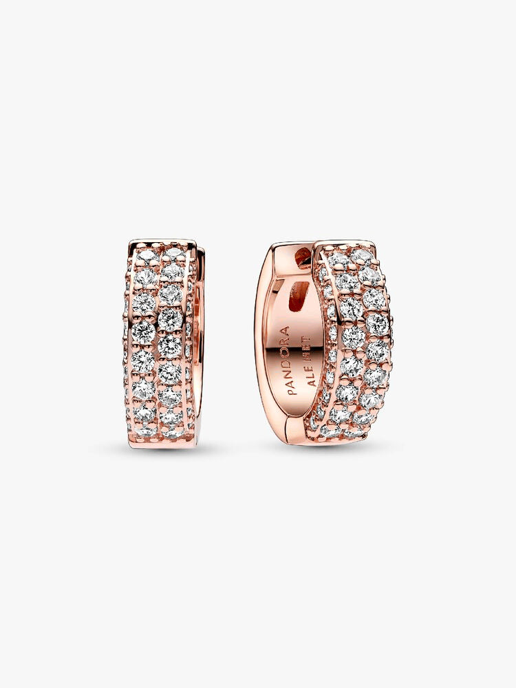 Pavé Rose Double-row Necklace and Earring Set