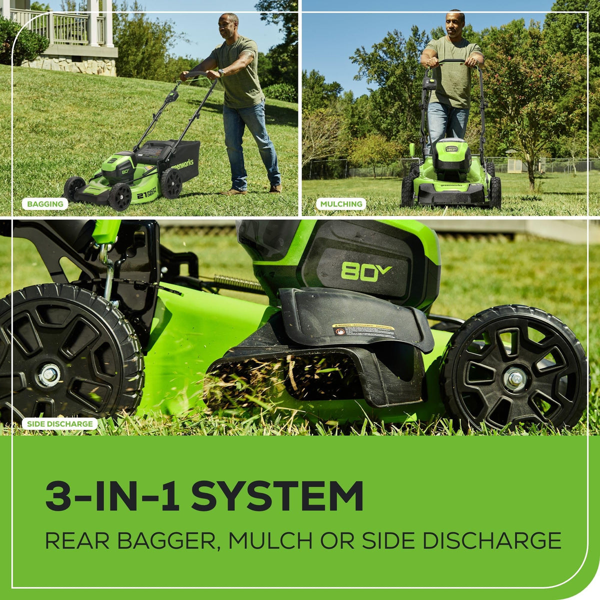 80V 21-Inch Brushless Cordless Lawn Mower With 4.0Ah Battery And Rapid Charger