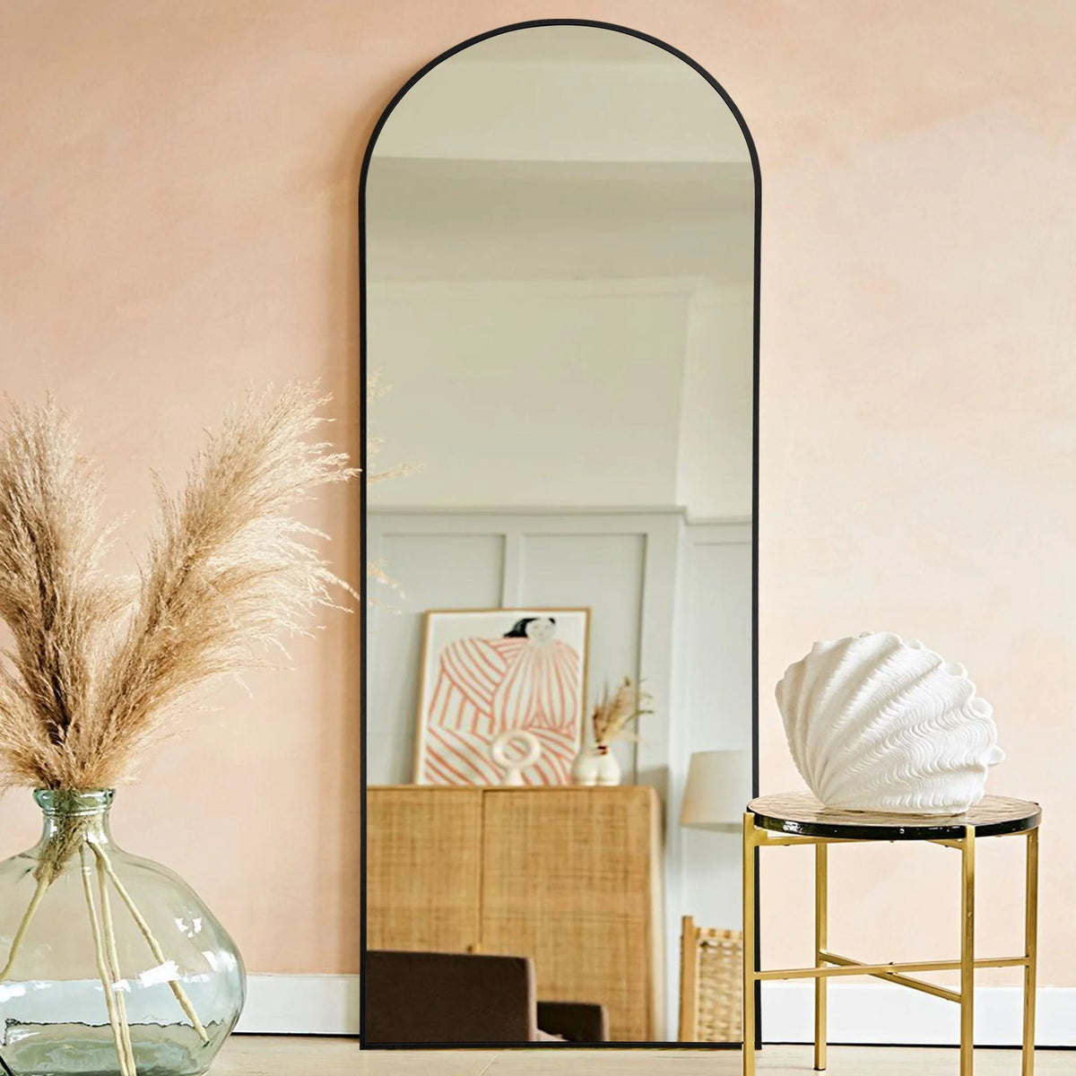Arched Full-Length Floor Mirror - Standing And Wall-Mounted