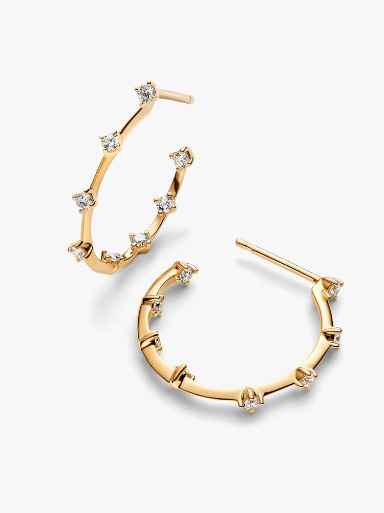 Pandora Era Lab-Grown Diamond Station Hoop Earrings