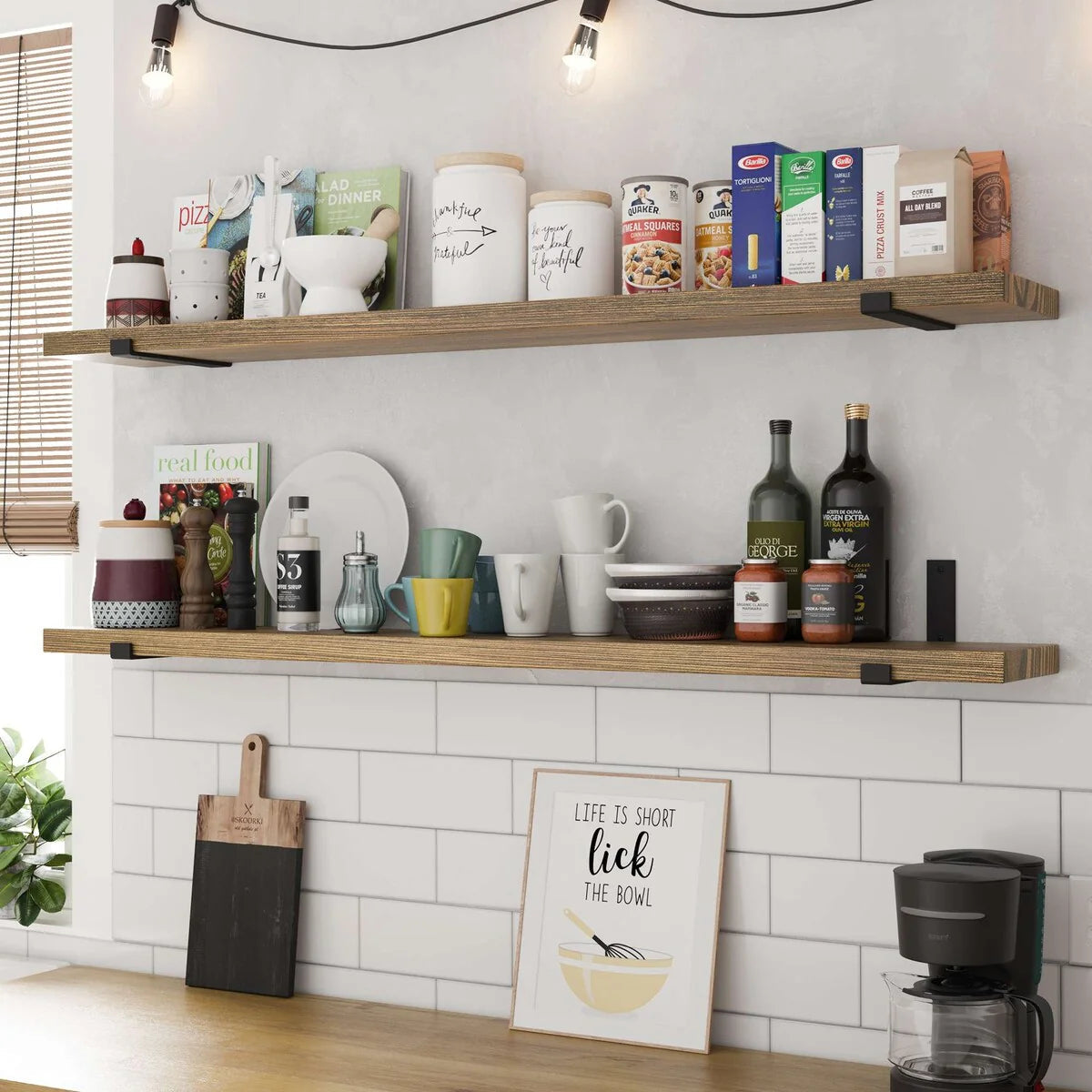 Floating Wall Shelf, 60 Inch x 9.25 Inch Deep