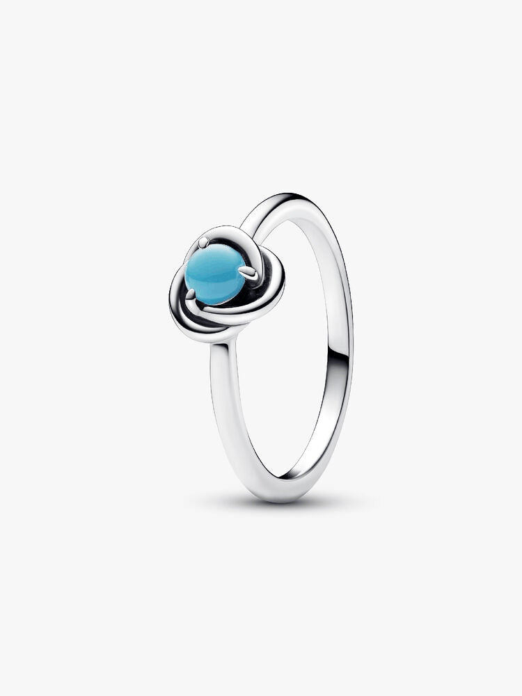 December Turquoise Blue Eternity Circle Ring