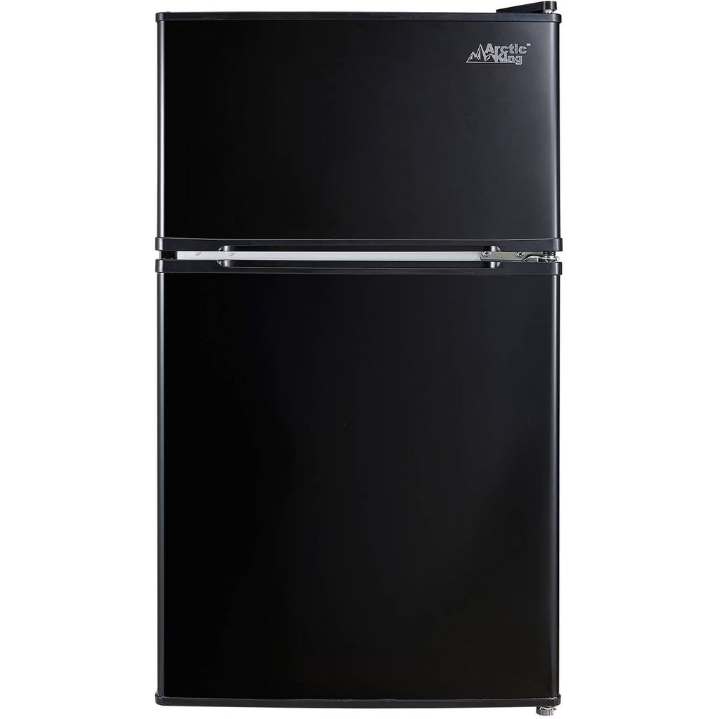 Arctic King Two-Door Mini Fridge With Freezer, 3.2 Cu ft, 18.5 in x 19.4 in x 33.3 in, Stainless Steel - E-Star