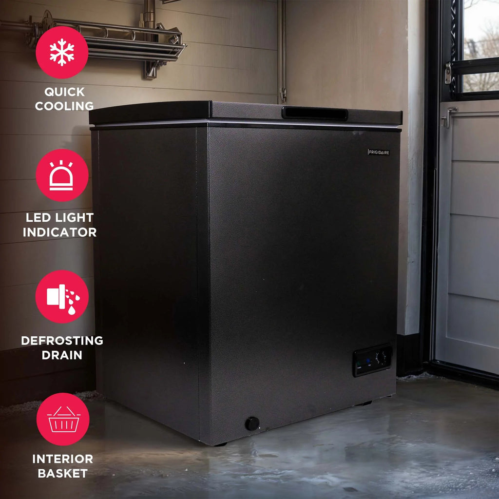 Frigidaire Chest Freezer, 5.0 Cu. Ft., Black Granite Design