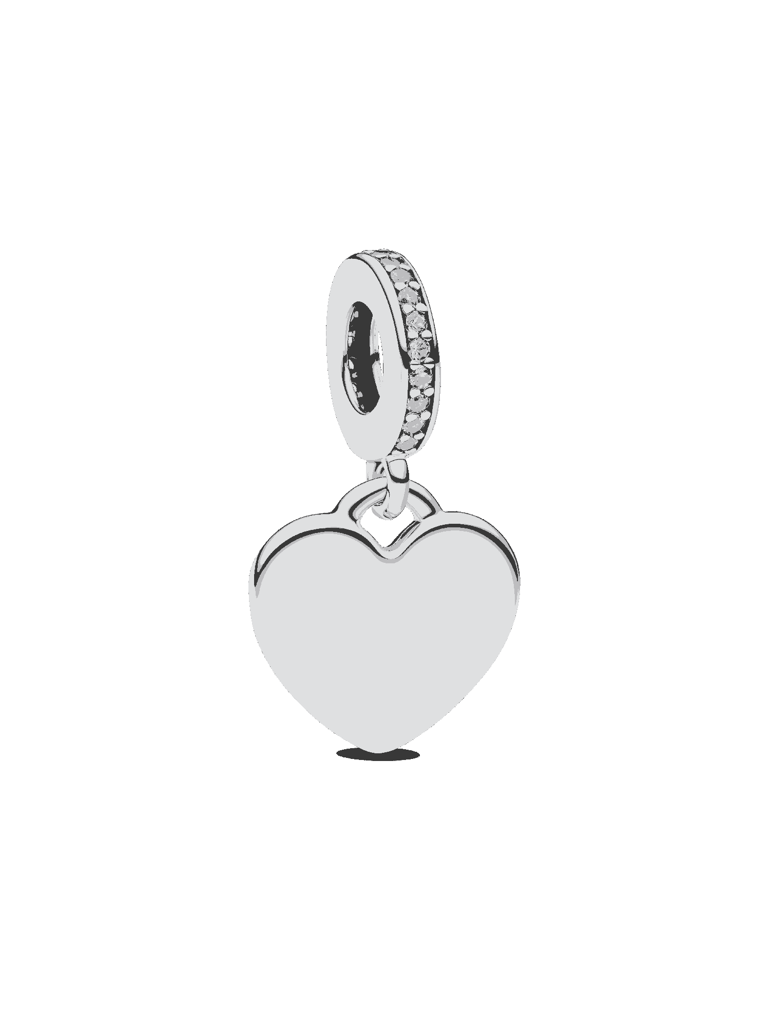 Heart Blue Stone Dangle Charm