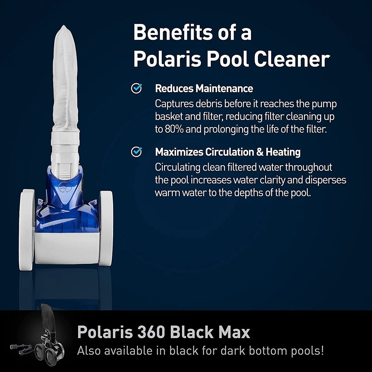 Polaris Pressure-Side Inground Pool Cleaner, Triple Jet Powered - Vac-Sweep 360