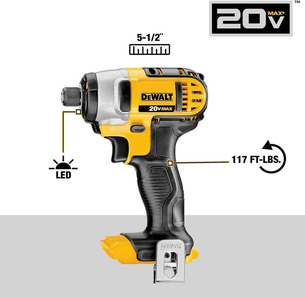 20V MAX Cordless Drill And Impact Driver Power Tool Combo Kit With 2 Batteries And Charger