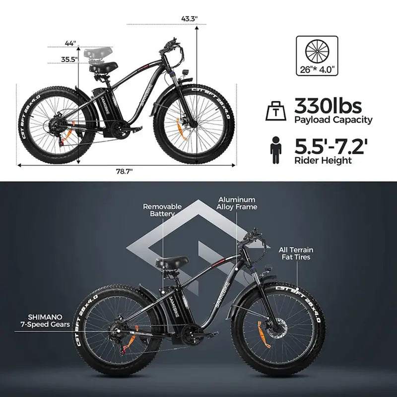Electric Bike 48V/15Ah Lithium Battery - 750W