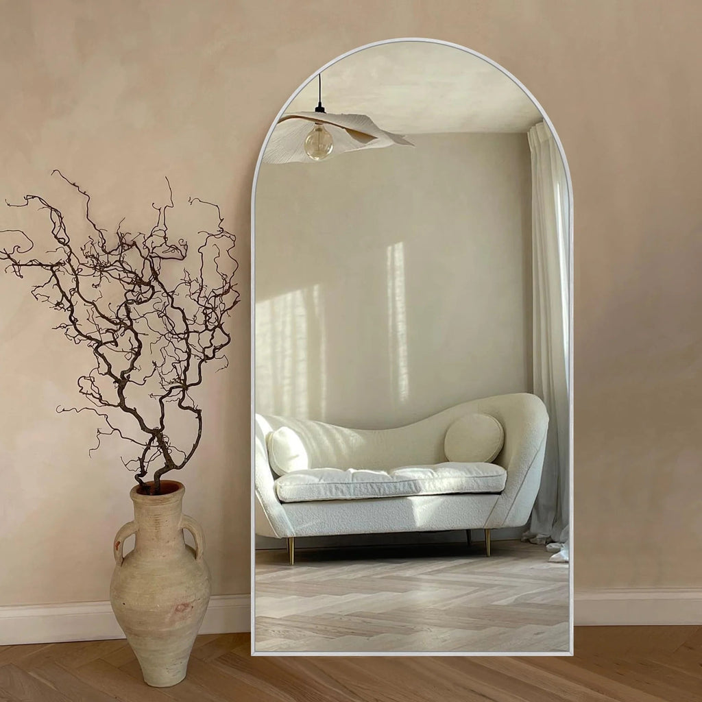 Arched Full Length Floor Mirror With Aluminum Alloy Frame - 65x22, 71x24, 71x28, 71x32
