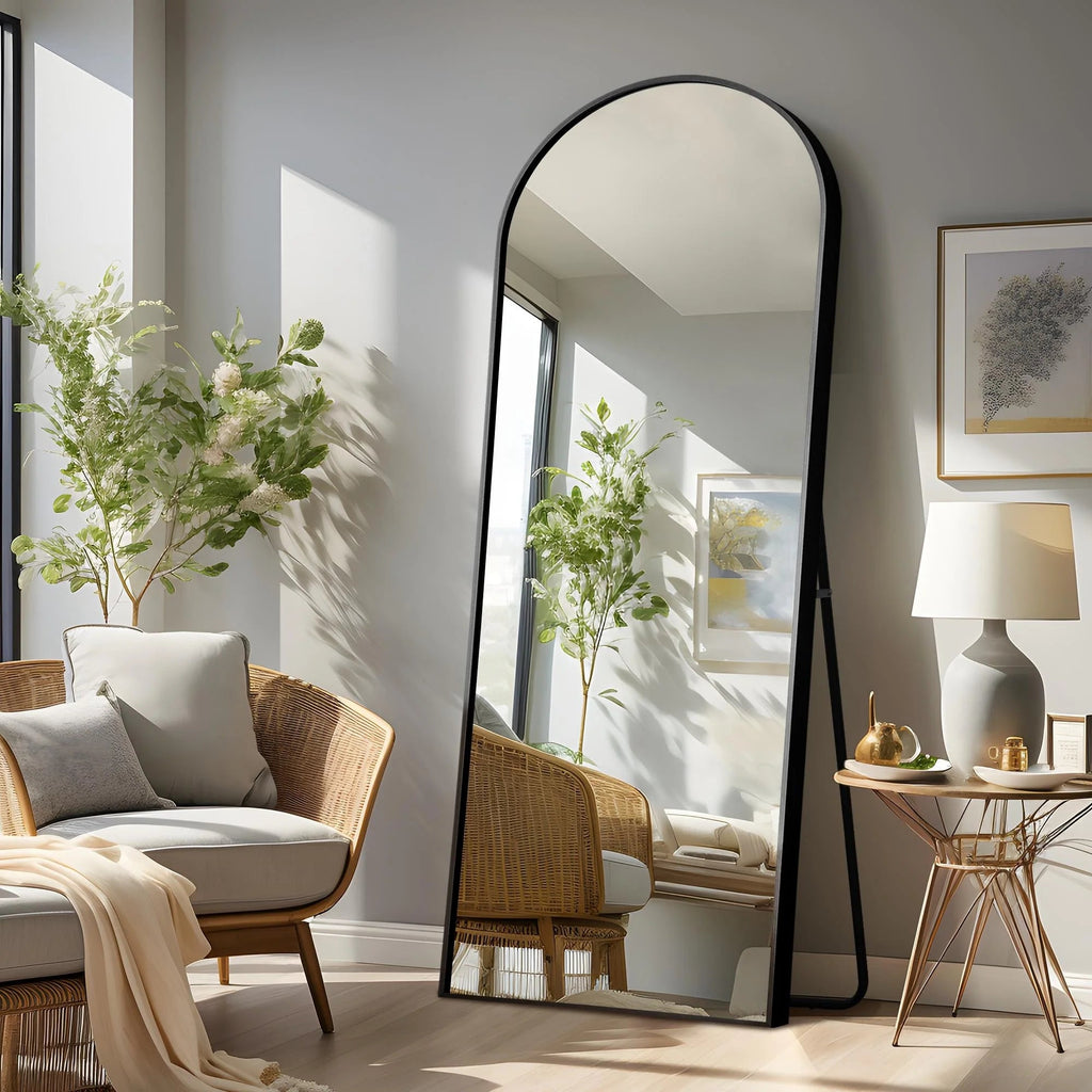 Arched Full-Length Floor Mirror - Standing And Wall-Mounted