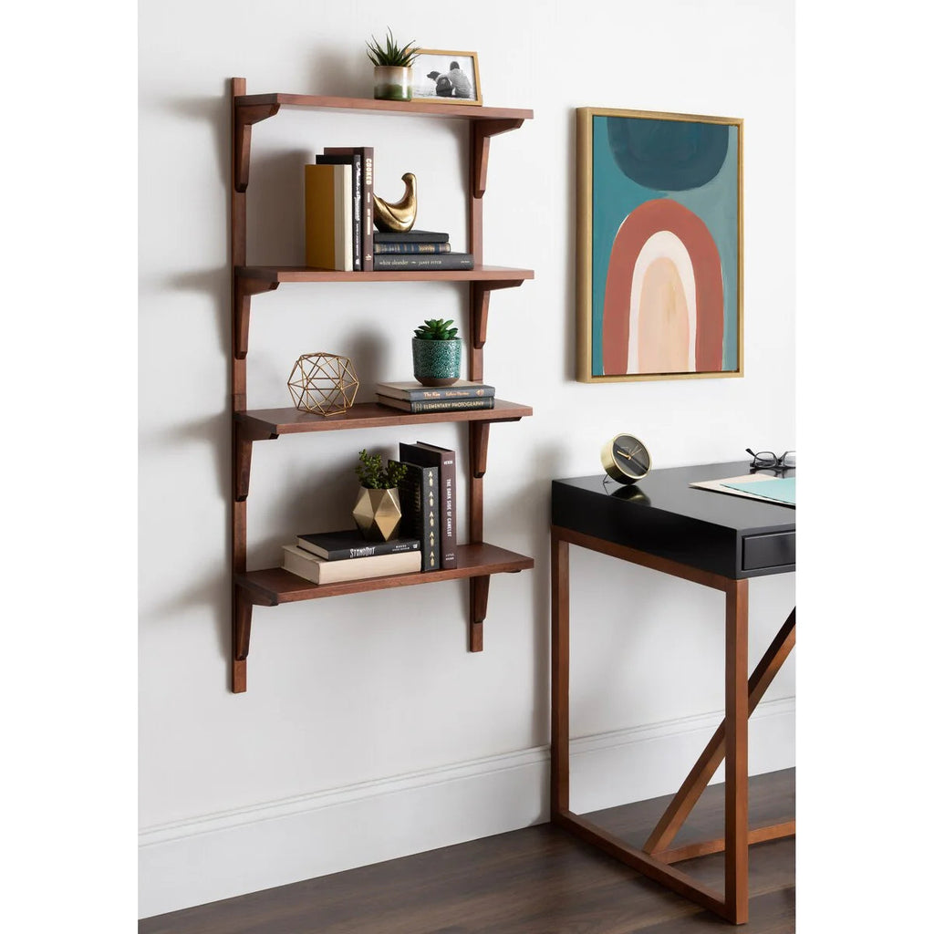 Mid-Century Wall Shelves, 24x8x24 Inch Decorative Wall-Mounted Storage And Display Shelving