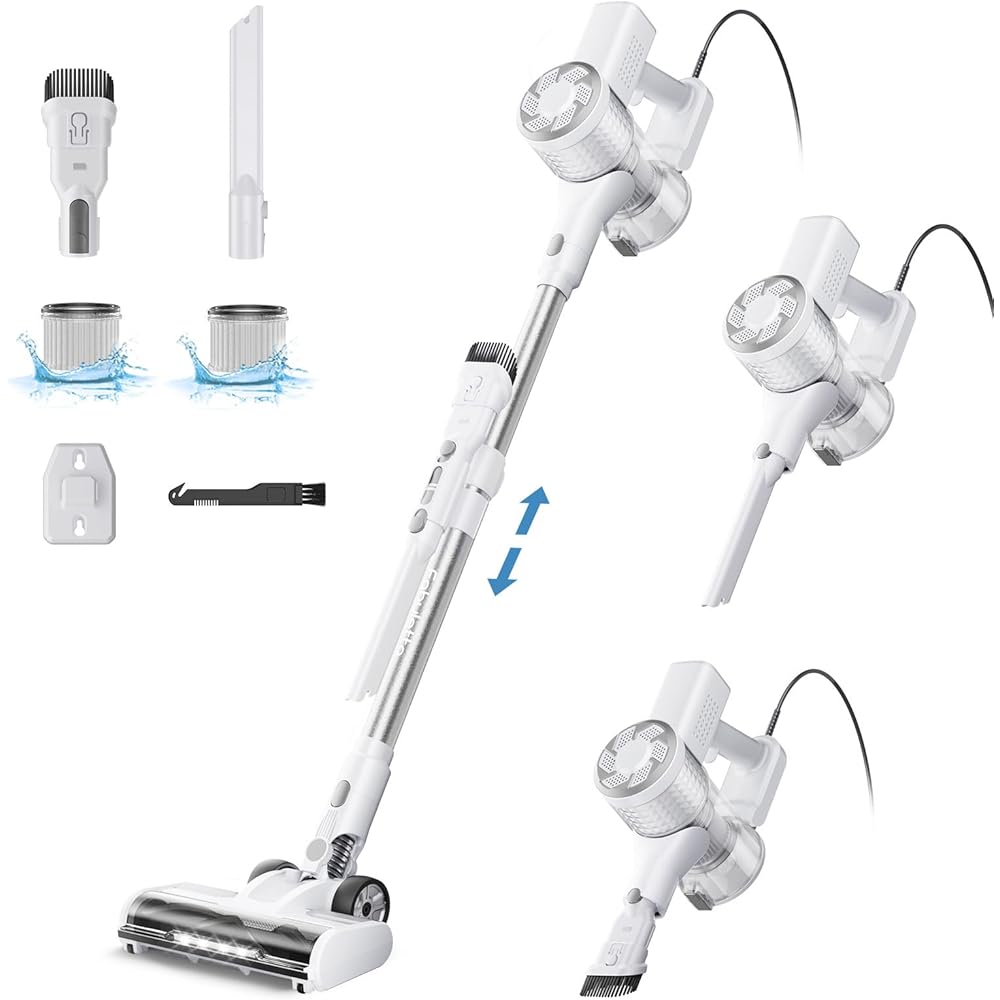 FABULETTA Corded Stick Vacuum, 23Ft Cord, 600W, Grey