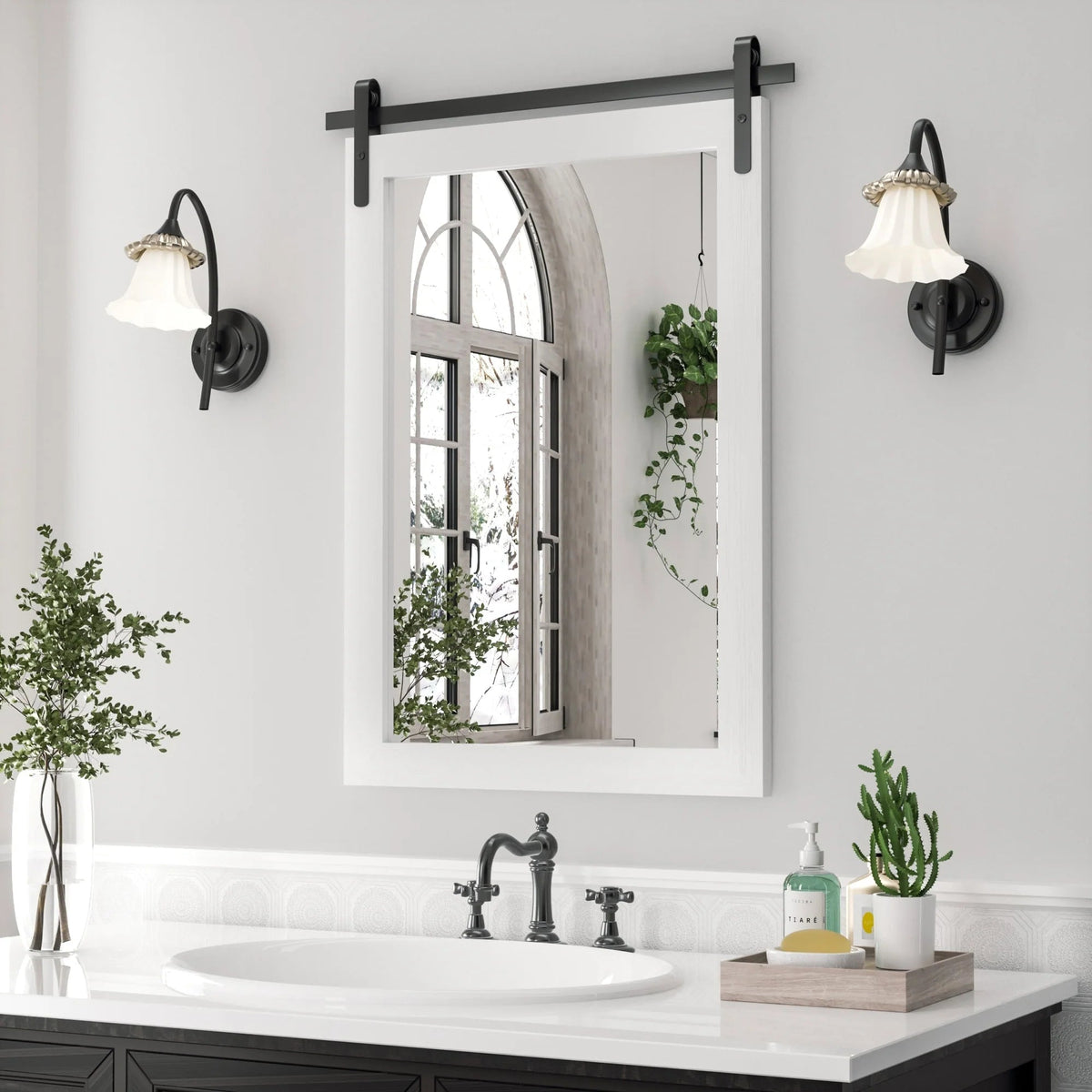 Rectangular Wall Mirror With Wood Frame, 18 x 26 in, 22 x 30 in, 24 x 36 in, or 40 x 26 in - Multiple Sizes