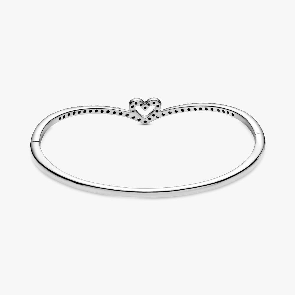 FINAL SALE - Sparkling Wishbone Heart Bangle