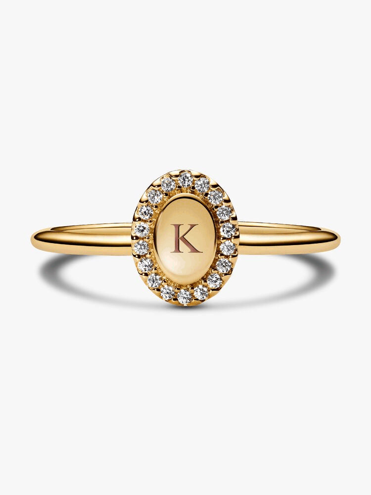 Engravable Oval Halo Ring