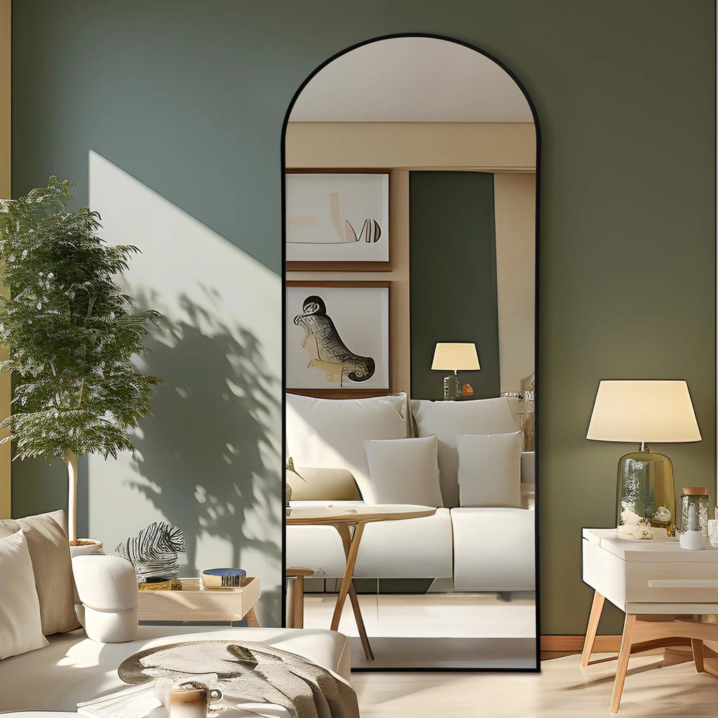 Arched Full-Length Floor Mirror - Standing And Wall-Mounted