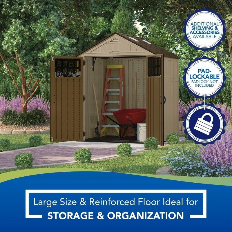 Suncast Resin Storage Shed 6 ft. 3 in. W x 5 ft. 6 in. D - BMS6510D