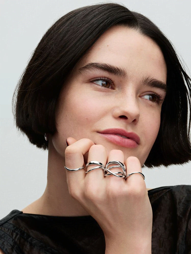 Organically Shaped Infinity Ring