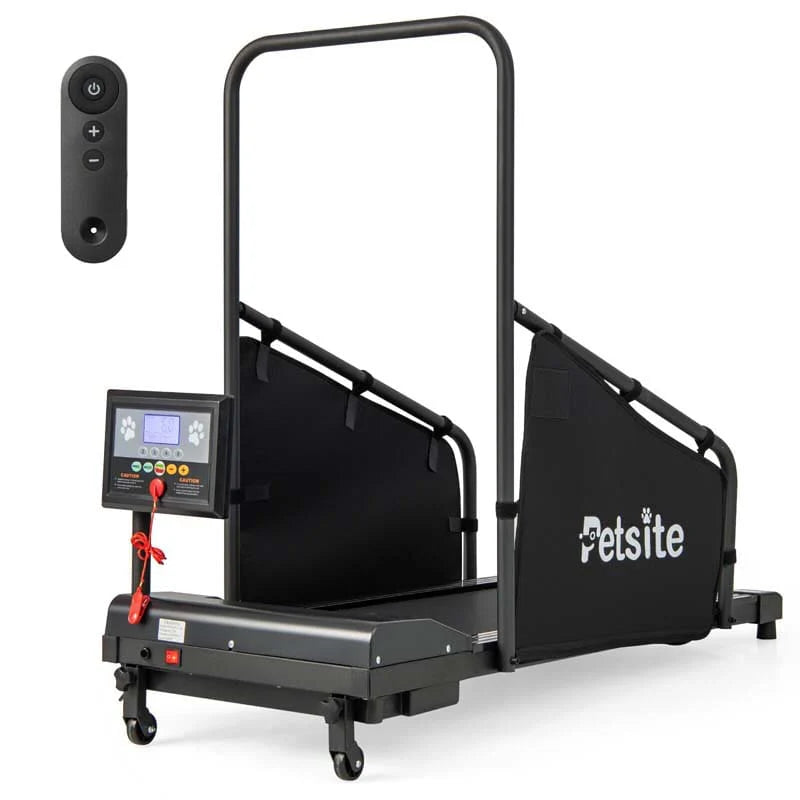 Dog Treadmill Pet Running Machine, 200 lbs Capacity, 1.4 inch LCD Screen - Black