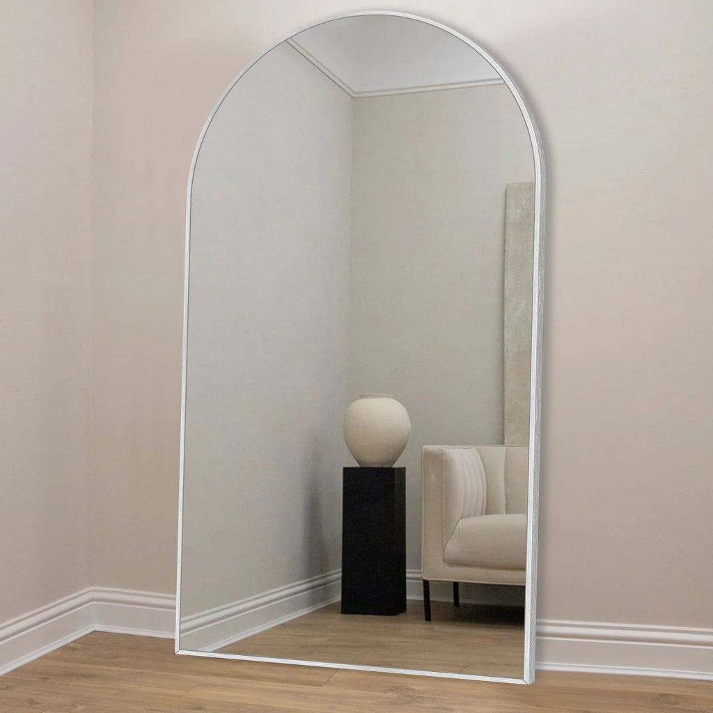 Arched Full Length Floor Mirror With Aluminum Alloy Frame - 65x22, 71x24, 71x28, 71x32