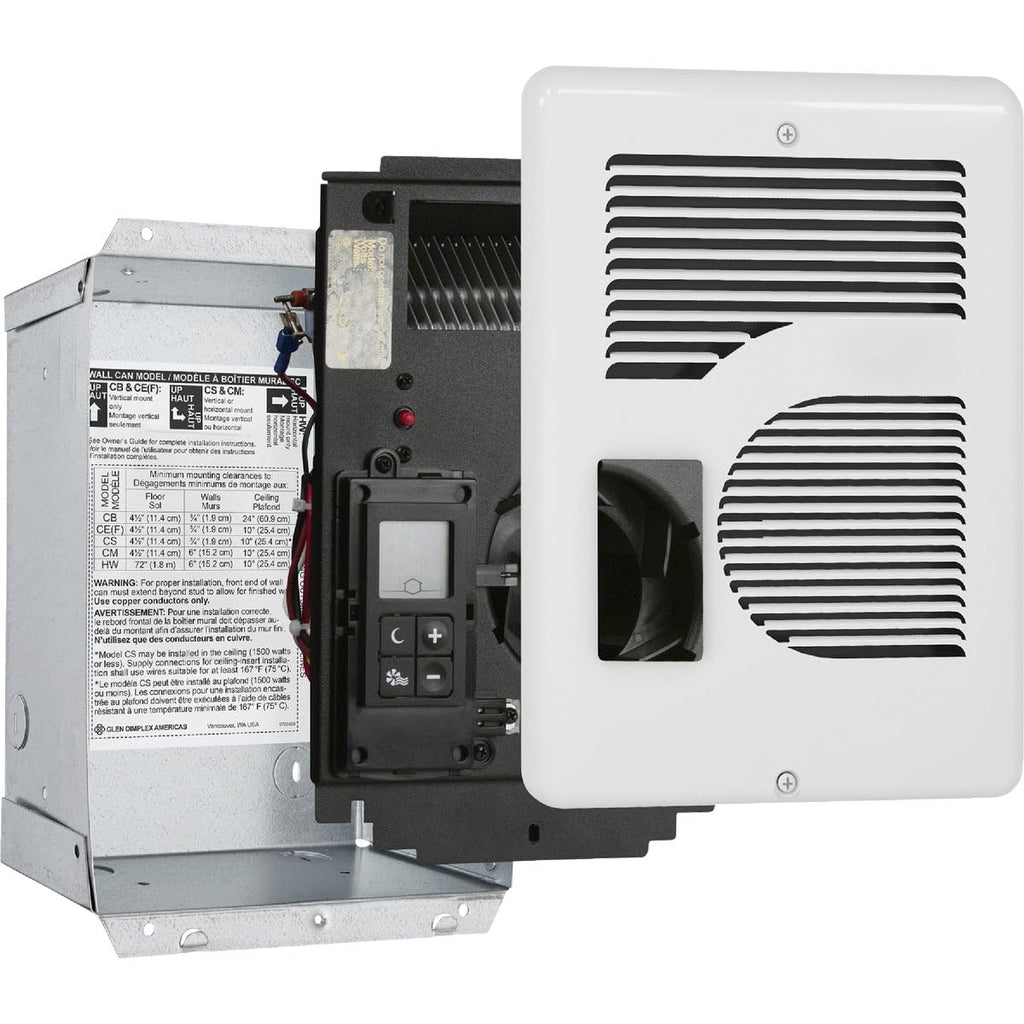 Electric Wall Heater With Digital Thermostat, 240/208/120V, White