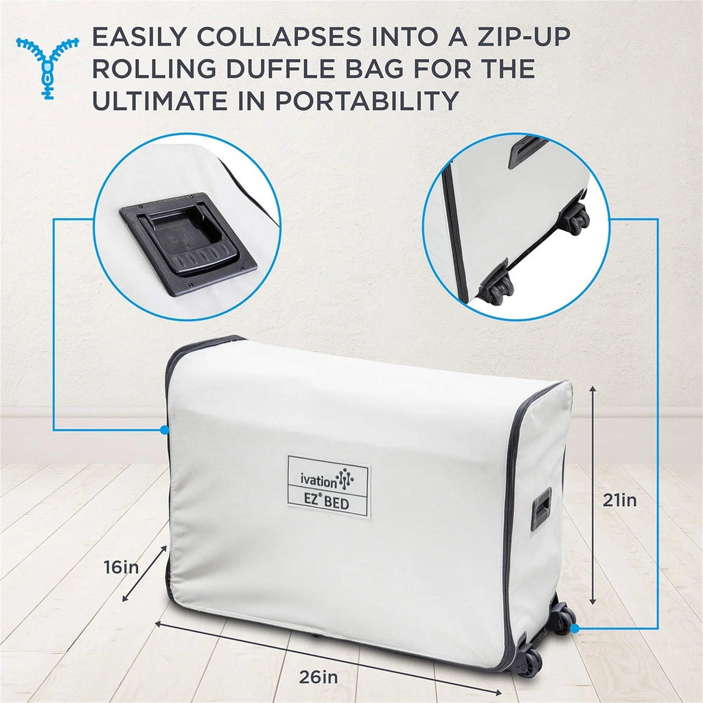 Ivation EZ-Bed Twin Air Mattress With Frame, Rolling Case And Built-In Pump
