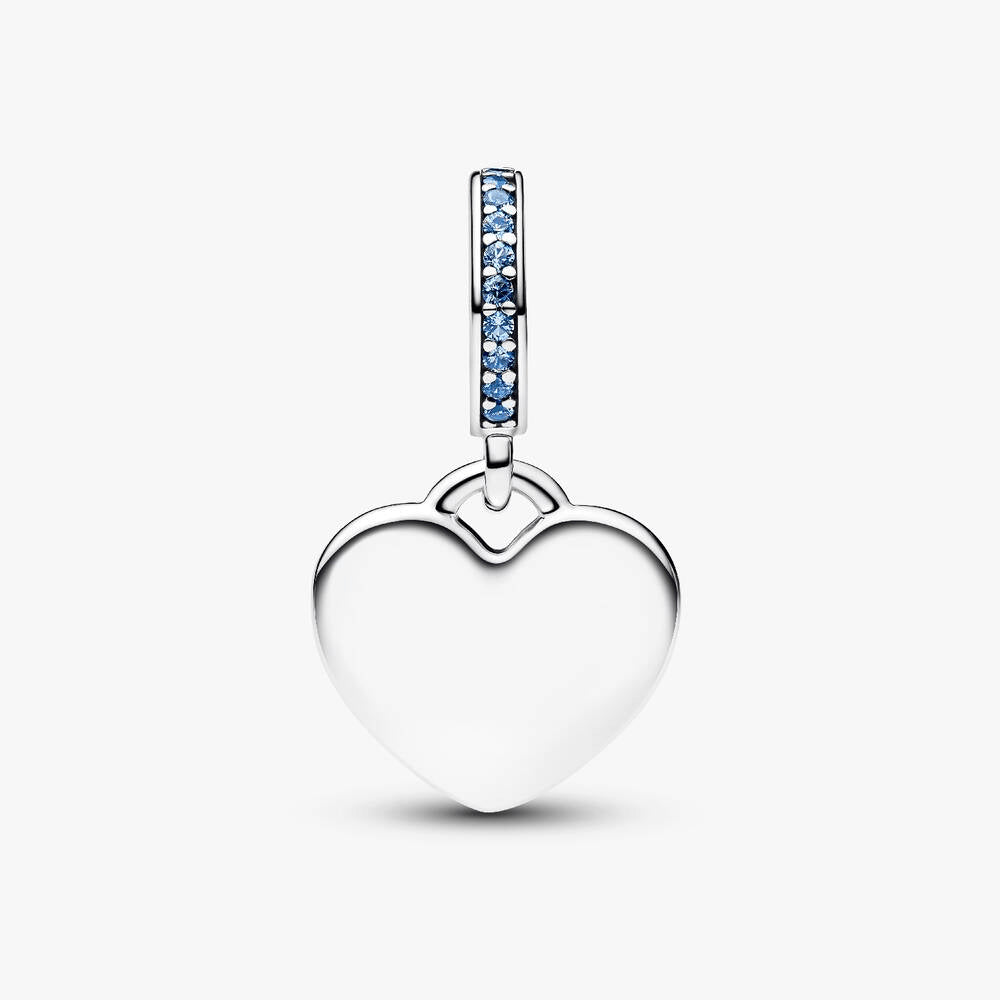 Heart Blue Stone Dangle Charm