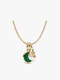 Green Engravable Mini Medallion Charm Necklace Set