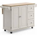 homestyles Dolly Madison Mobile Kitchen Island Cart, Soft White, 18in D x 53in W x 36in H