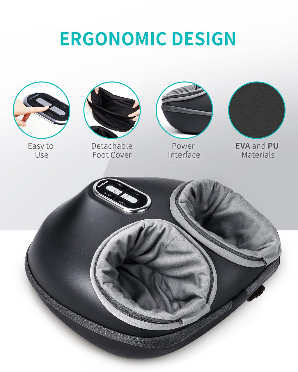 Nekteck Shiatsu Foot Massager Machine With Soothing Heat