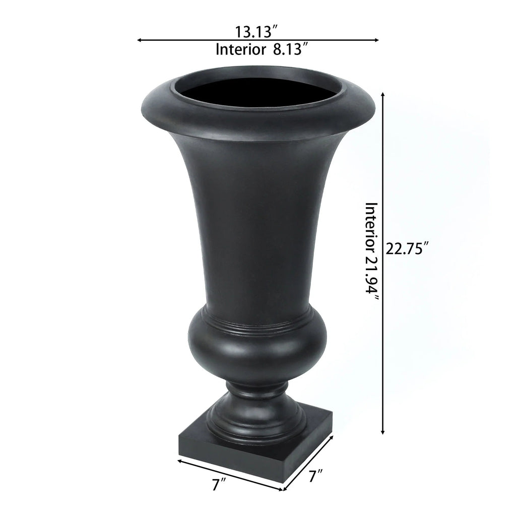 Handmade Fiber Stone Urn Planter Pot, 22.75 in Tall x 13.13 in Diameter