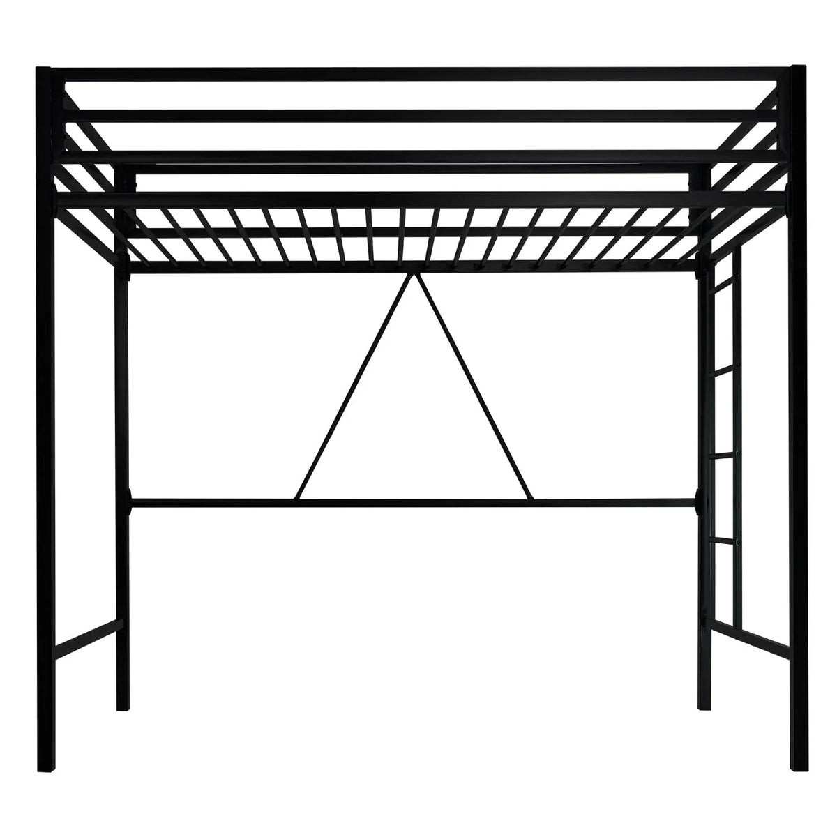 SHA CERLIN Junior Loft Bed Frame, Twin Size, Black