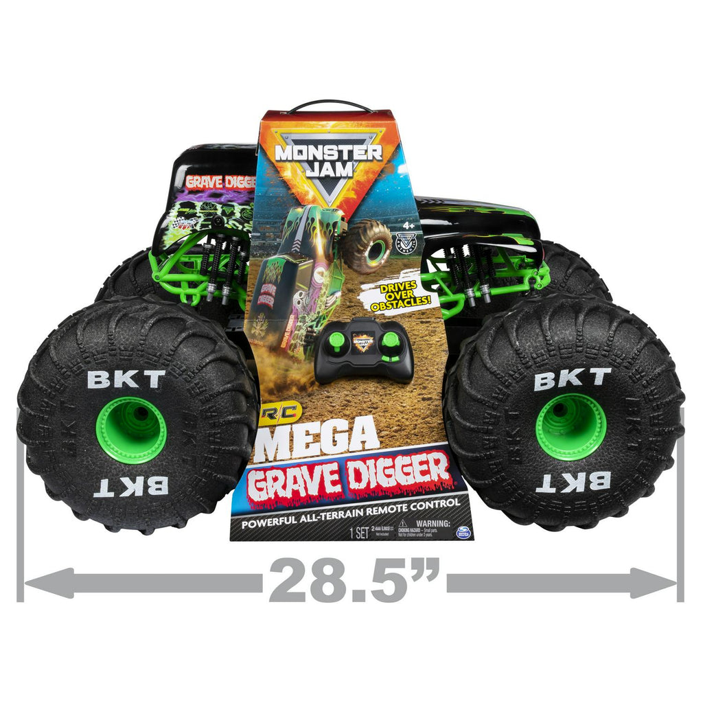 Monster Jam Mega Grave Digger All-Terrain Remote Control Monster Truck With Lights, 1:6 Scale - 6046197