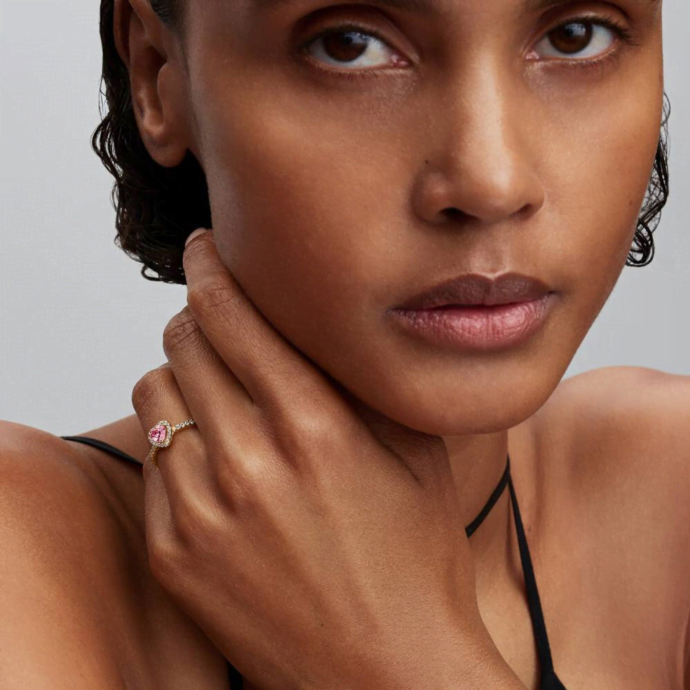 Elevated Pink Heart Ring