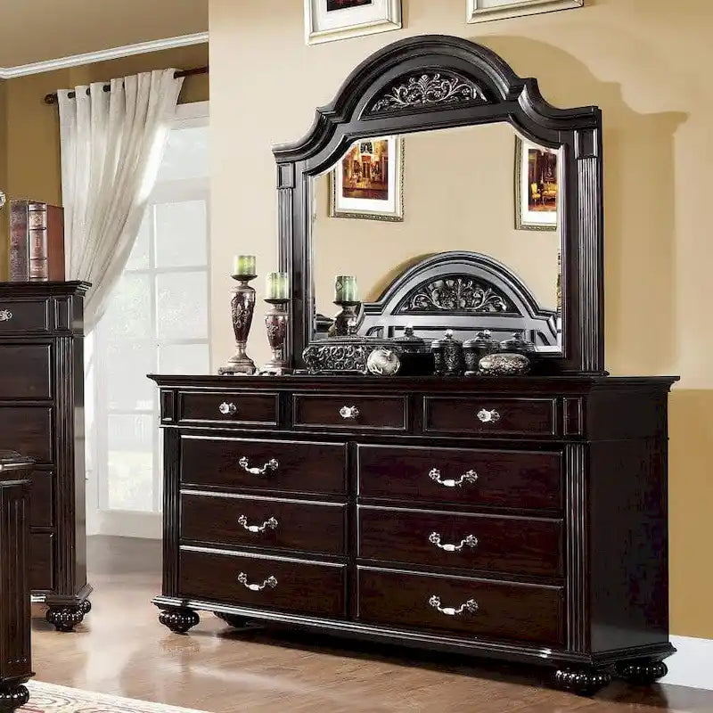 Vame Traditional 2-Piece 9-Drawer Dresser And Mirror Set By Furniture Of America