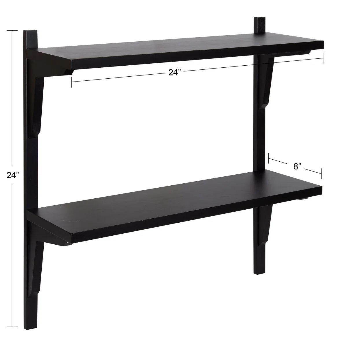 Mid-Century Wall Shelves, 24x8x24 Inch Decorative Wall-Mounted Storage And Display Shelving