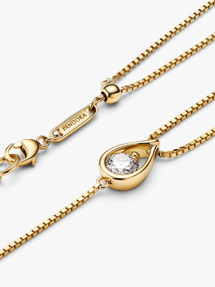 Pandora Infinite 14k Gold Lab-grown Diamond Double Chain Bracelet