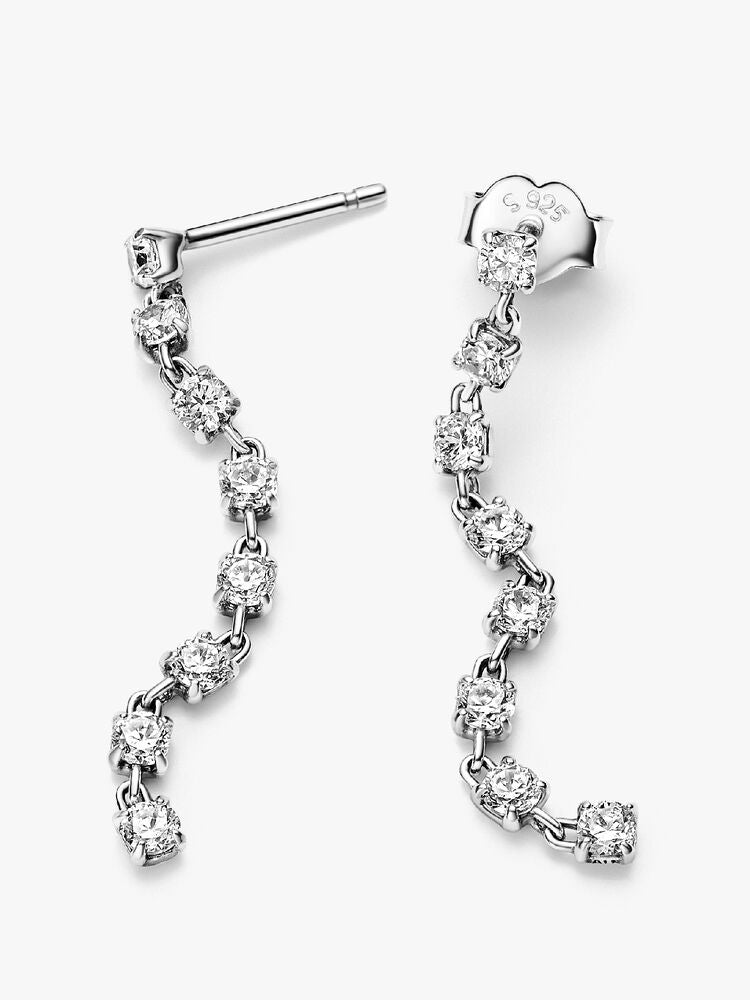 Sparkling Eight Stones Drop Earrings