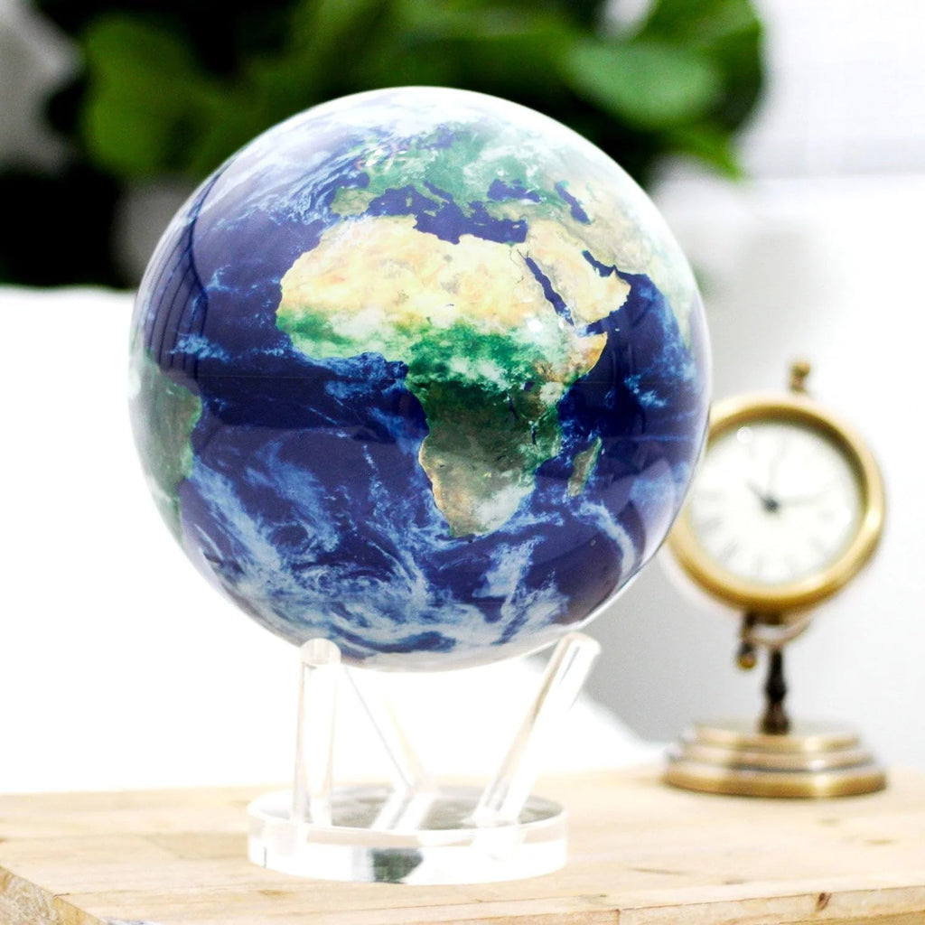 MOVA Self-Rotating Globe Earth With Clouds, 4.5 in - Light Powered