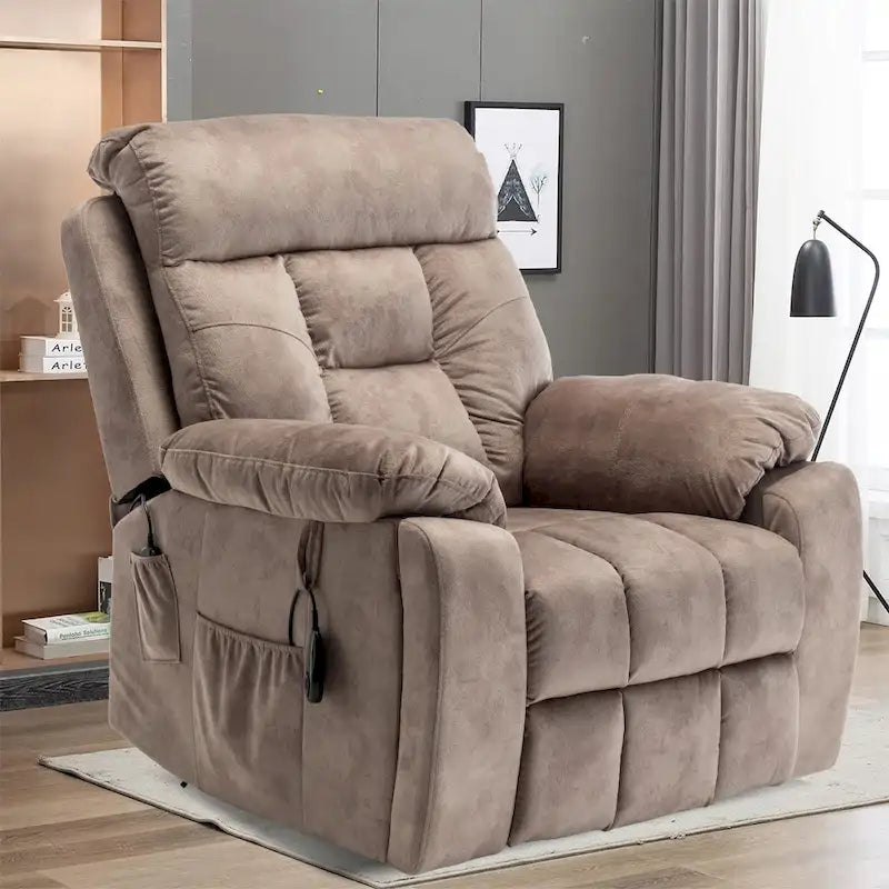 Large Electric Power Lift Recliner With Heat, Massage, Hidden Cup Holder - 40.94W x 38.19D x 42.52H