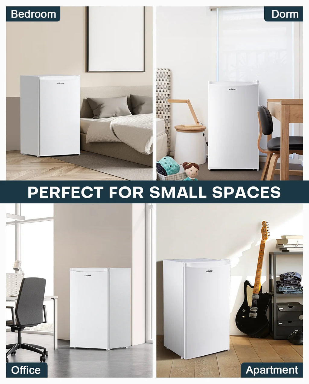 Upstreman 3.2 Cu.Ft. Single Door Mini Refrigerator With Freezer - BR321