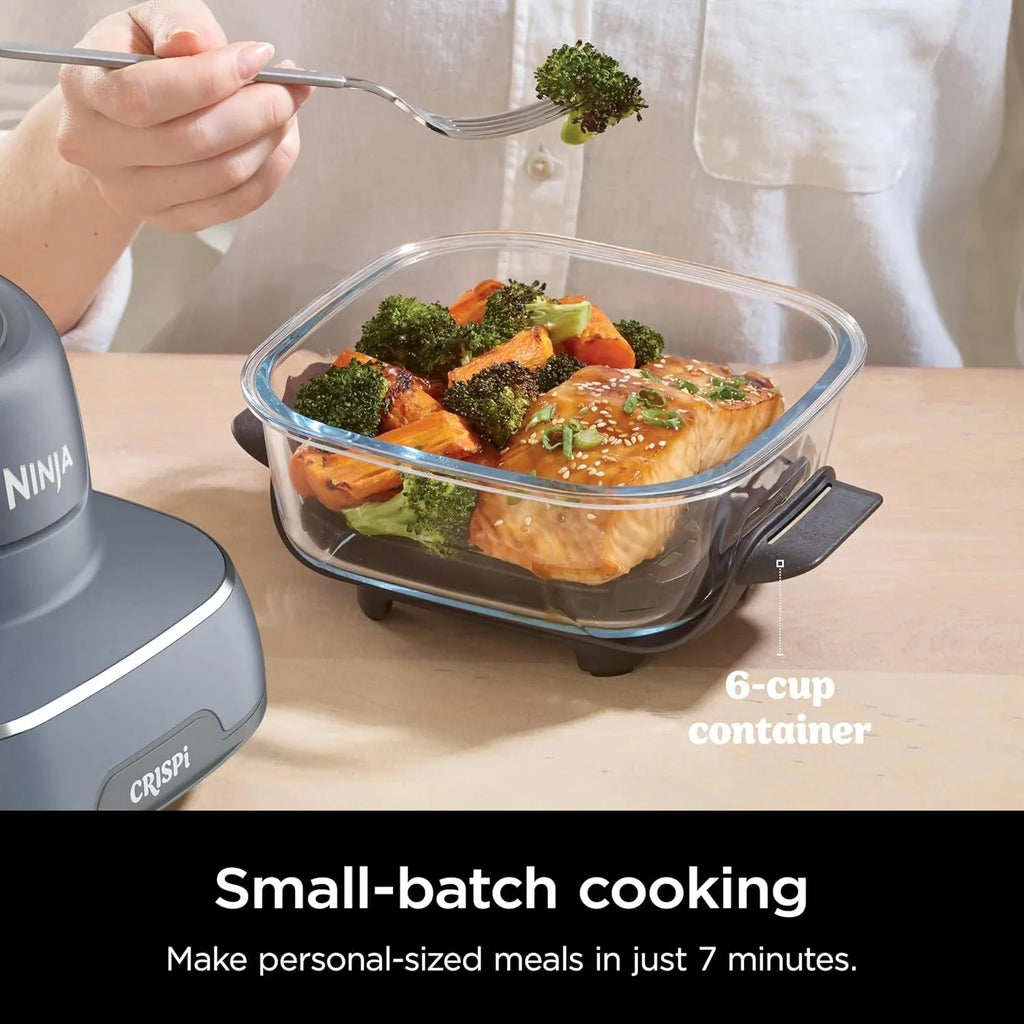 Ninja Crispi 4-in-1 Portable Glass Air Fryer Cooking System, 1500W, 4 QT And 6-Cup Containers