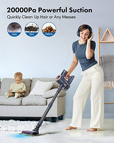 Homeika Cordless Stick Vacuum Cleaner With LED Display, 20 Kpa Suction, 1.5L Dust Cup