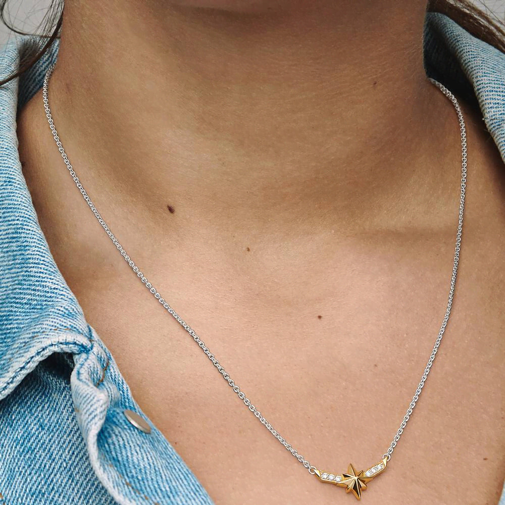 FINAL SALE - Marvel Captain Marvel Octogram Star Two tone Pendant Necklace