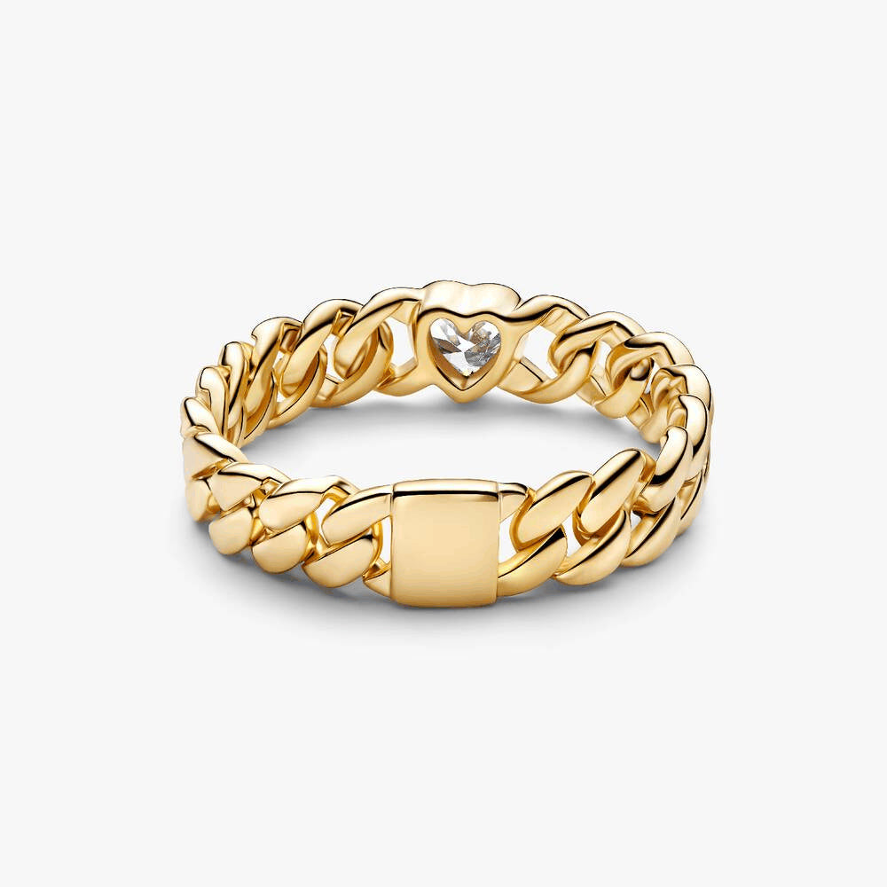 Heart Cuban Chain Ring