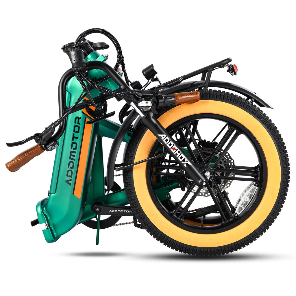 Addmotor Folding Electric Bike For Adults, 750W, 20 inch Fat Tire, Sky Blue - M-160