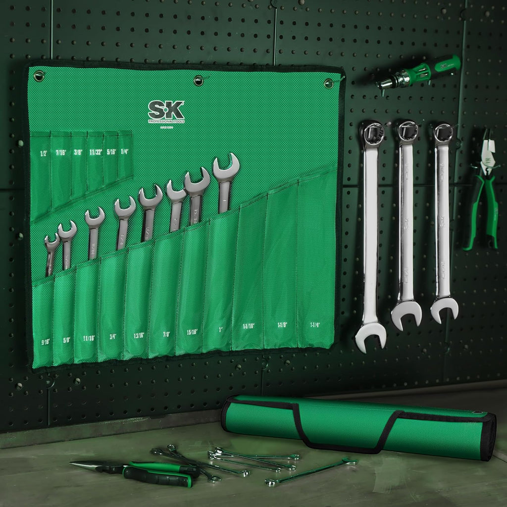 SK 42-Piece SAE And Metric Combination Wrench Set With SuperKrome Finish